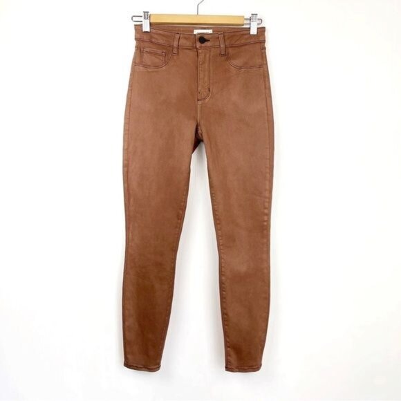 L'agence Margot High-Rise Coated Skinny Jeans Java brown 27 - Picture 2 of 7